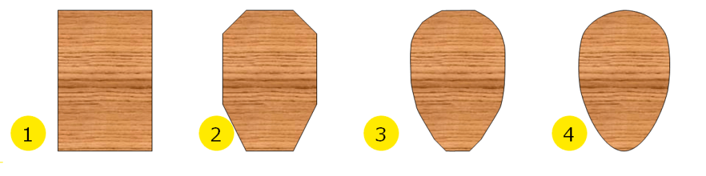 木材を削る手順の画像
